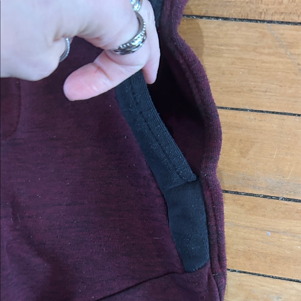 EUC boys Burgundy Jogger Pants with Black Accents - Picture 4 of 7